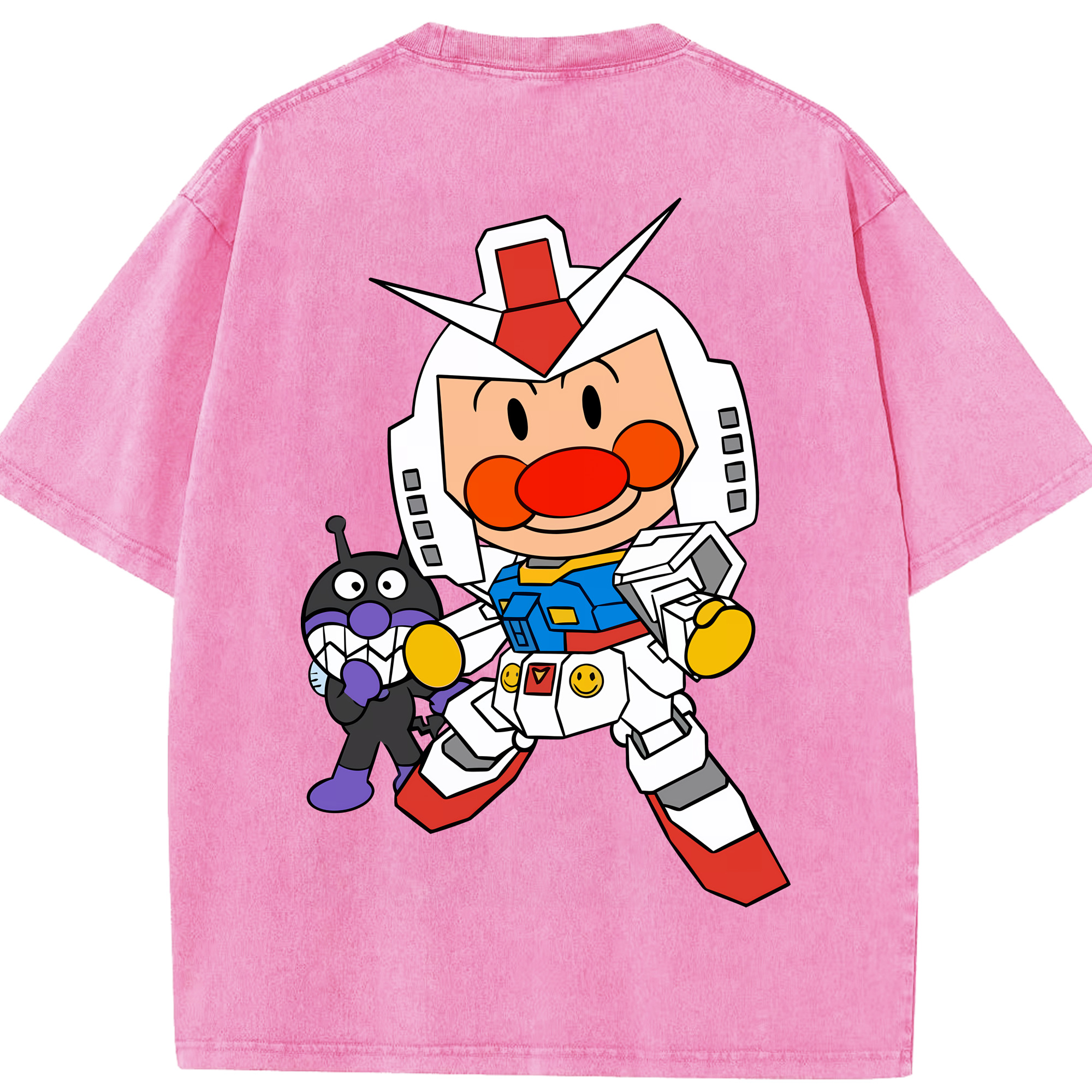 （画像用） アンパンマン Anpanman 綿100% ヴィンテージ風 半袖Tシャツ（背面プリント）